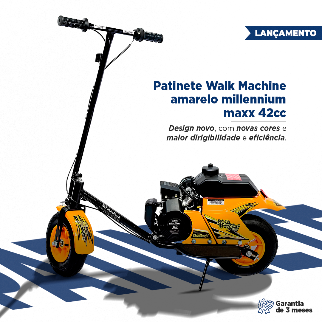 Patinete Walk Machine Amarelo Millennium Maxx 42cc